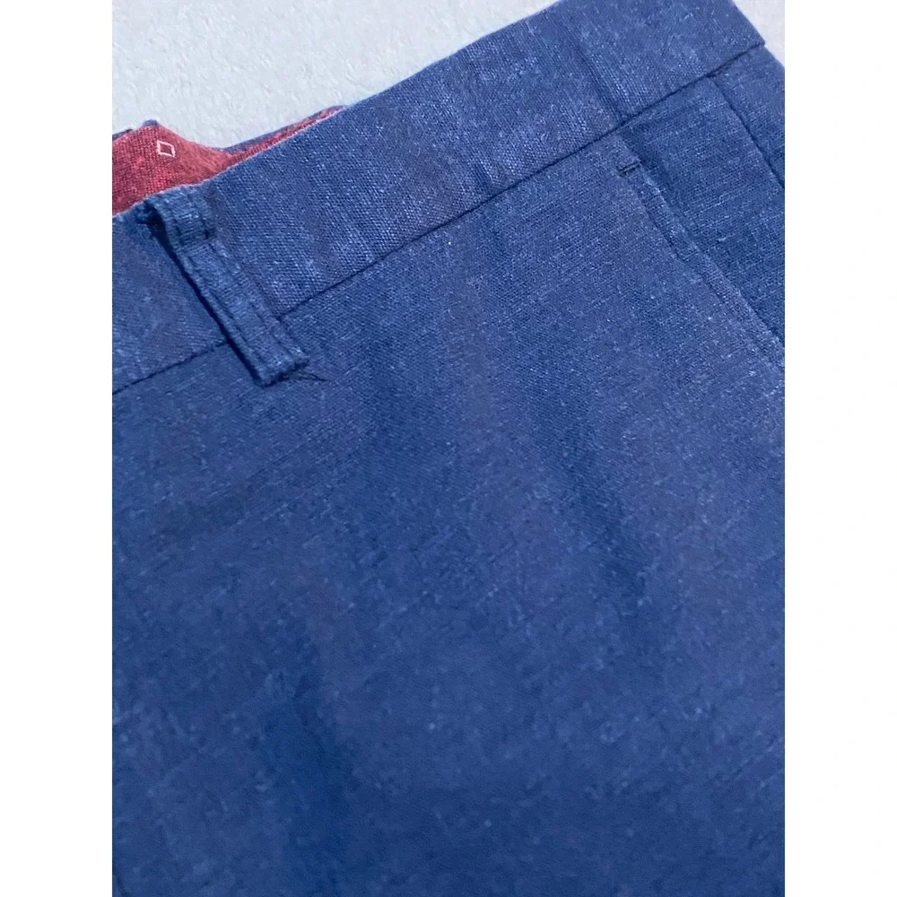 Paisley & Gray Mens Slim Fit Navy Blue Linen Blend Dress Pants Trousers 33x32 - Picture 8 of 9